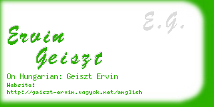 ervin geiszt business card